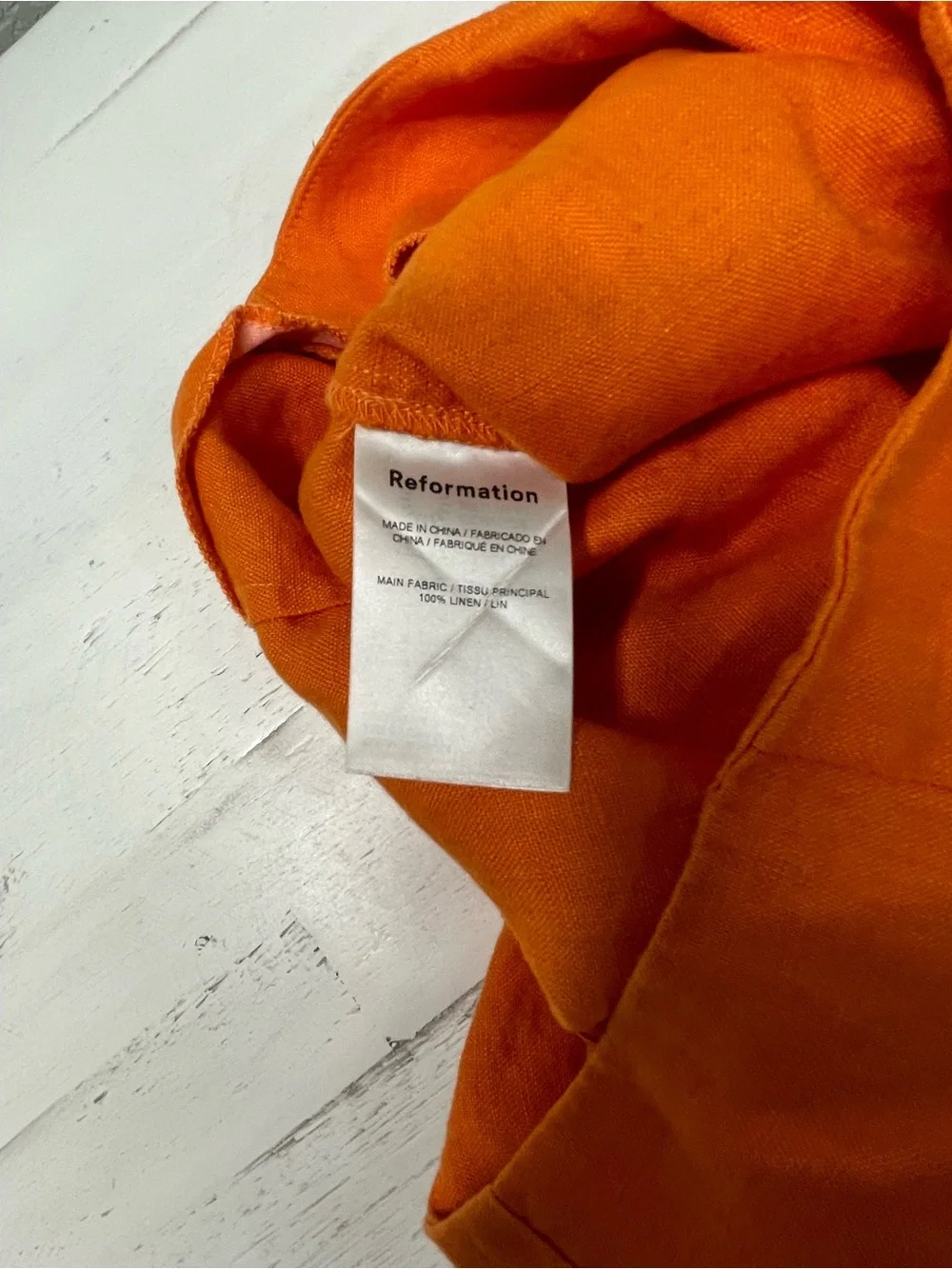 Reformation Orange Linen Scalloped Hem Ankle Pants Size 8
